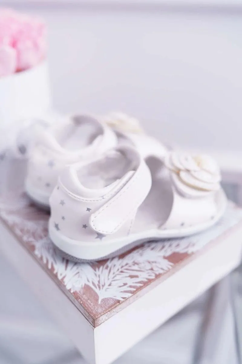 Dziewczęce>Boto Dziecięce Sandały Na Rzepy Dla Dziewczynki Białe Flamenko