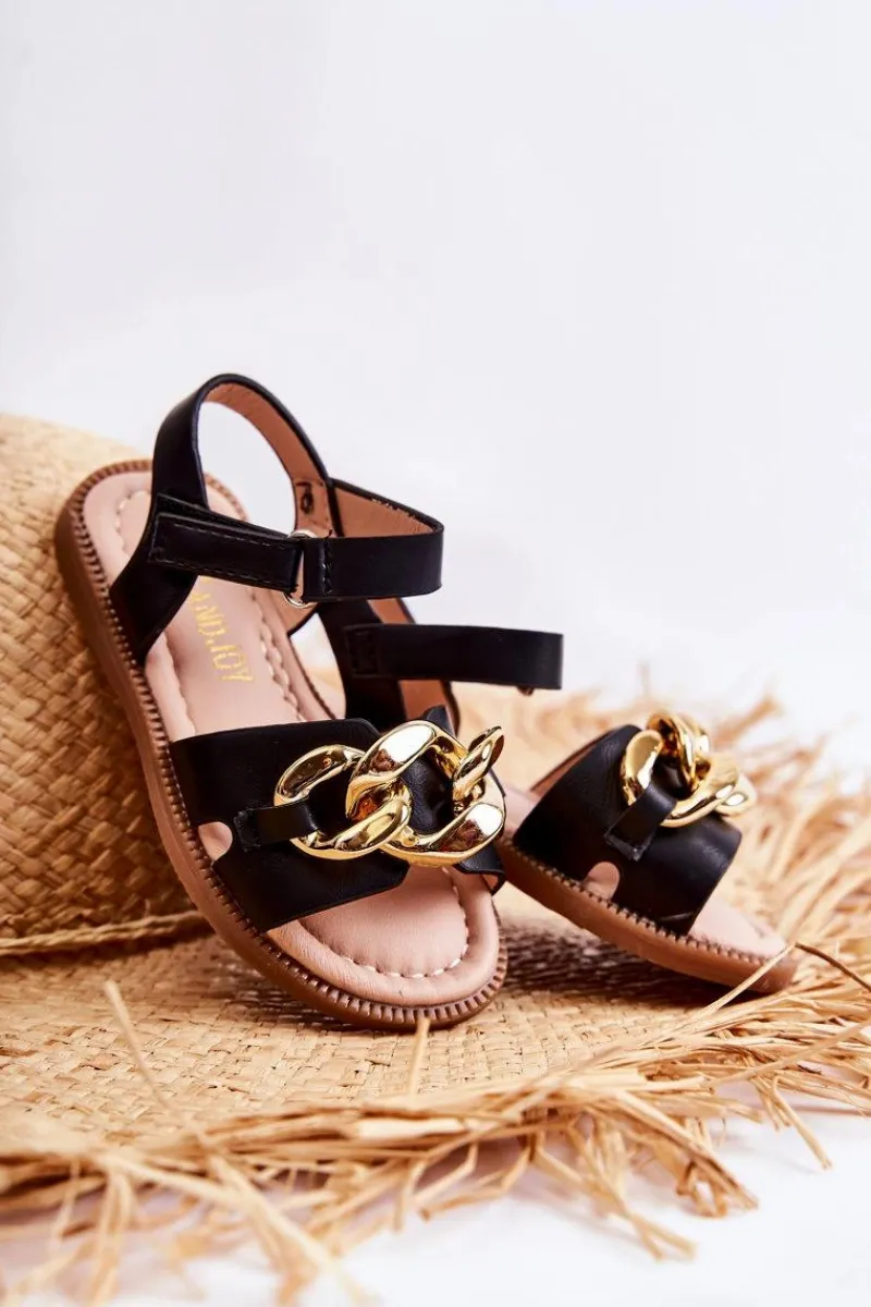 Best Boto Dziecięce Sandały Na Rzepy Czarne Layra