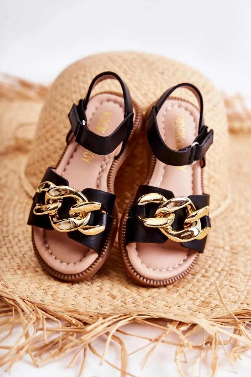 Best Boto Dziecięce Sandały Na Rzepy Czarne Layra