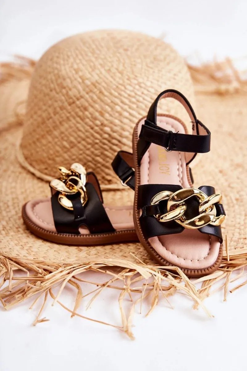 Best Boto Dziecięce Sandały Na Rzepy Czarne Layra