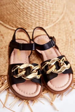 Best Boto Dziecięce Sandały Na Rzepy Czarne Layra