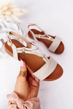 Sale Dziecięce Sandały S.Barski Comfort Beżowe Dzieci Dziewczęce