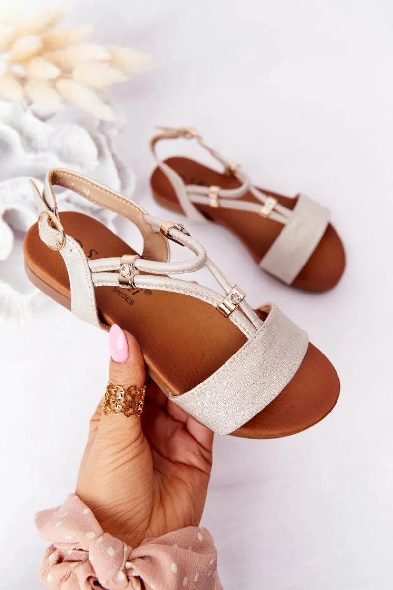 Sale Dziecięce Sandały S.Barski Comfort Beżowe Dzieci Dziewczęce