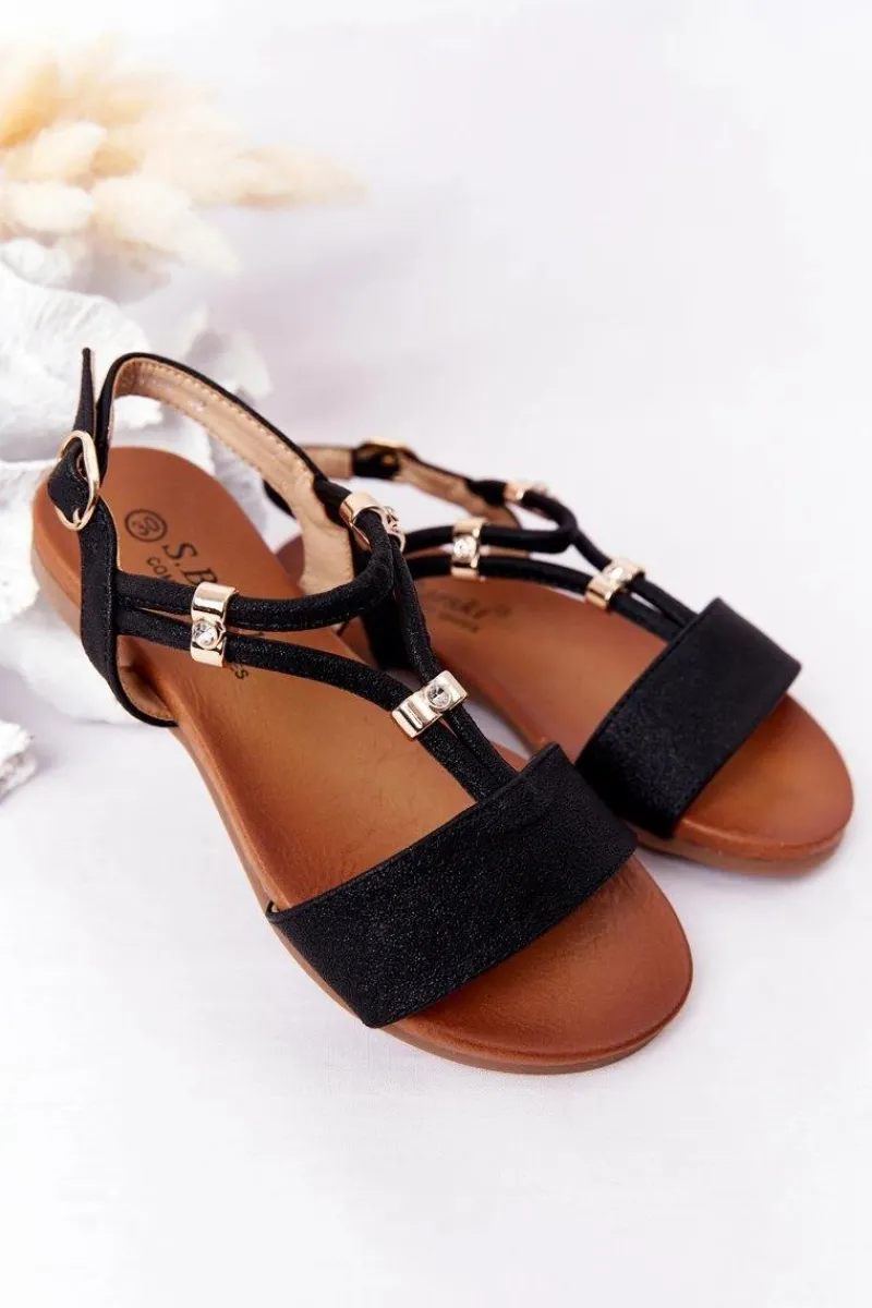 Dziewczęce>Damskie buty S.Barski Dziecięce Sandały S.Barski Comfort Czarne