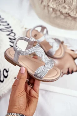 Hot Dziecięce Sandały Srebrne Lamado Dzieci Dziewczęce