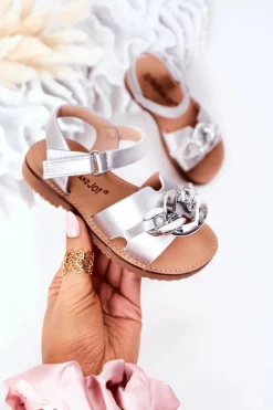 Online Boto Dziecięce Sandały Z Łańcuchem Srebrne Buffy