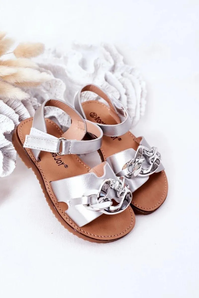 Online Boto Dziecięce Sandały Z Łańcuchem Srebrne Buffy