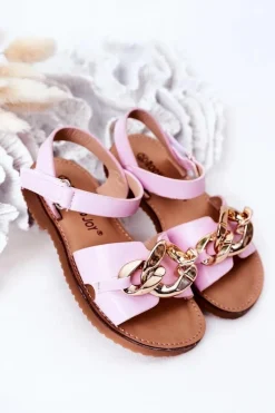 Clearance Dziecięce Sandały Z Łańcuchem Fioletowe Buffy Dzieci Dziewczęce