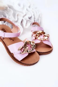 Clearance Dziecięce Sandały Z Łańcuchem Fioletowe Buffy Dzieci Dziewczęce