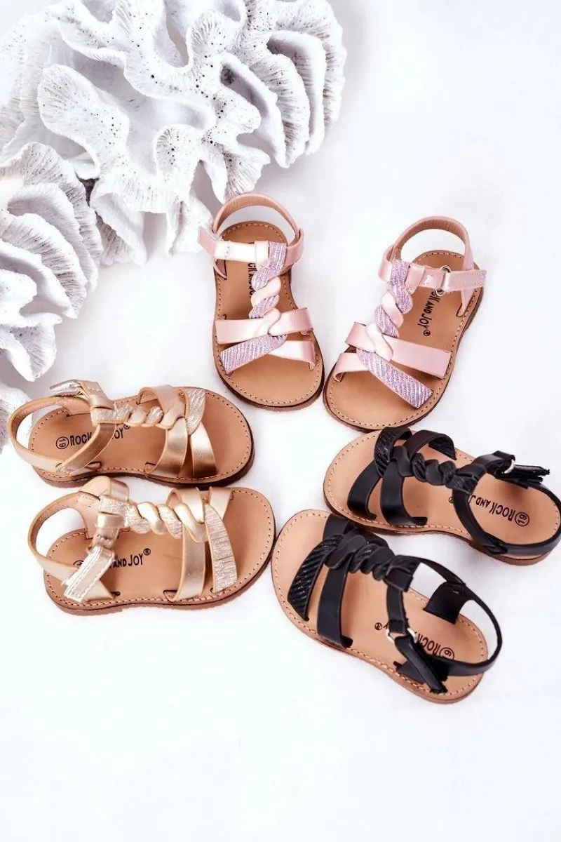 Dziewczęce>Boto Dziecięce Sandały Z Brokatem Złote Batilda