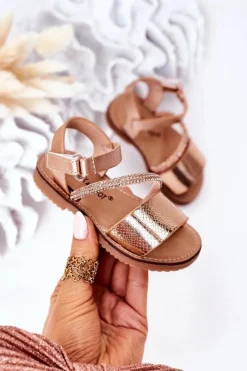 Online Boto Dziecięce Sandały Z Cekinami Różowe Złoto Blake