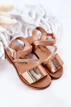 Online Boto Dziecięce Sandały Z Cekinami Różowe Złoto Blake