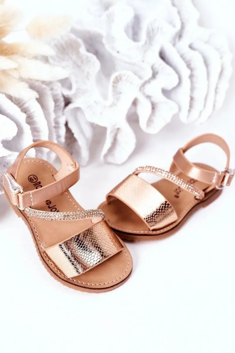 Online Boto Dziecięce Sandały Z Cekinami Różowe Złoto Blake