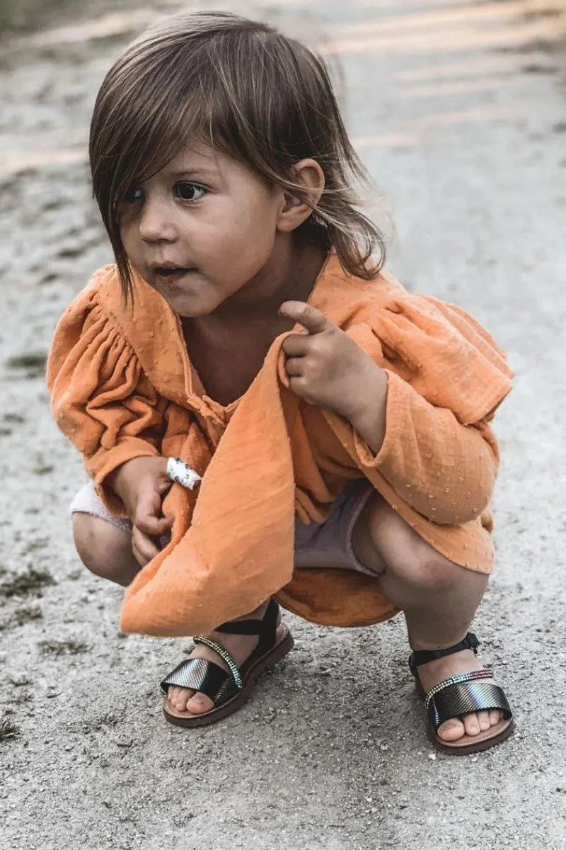 Dziewczęce>Boto Dziecięce Sandały Z Cekinami Czarne Blake