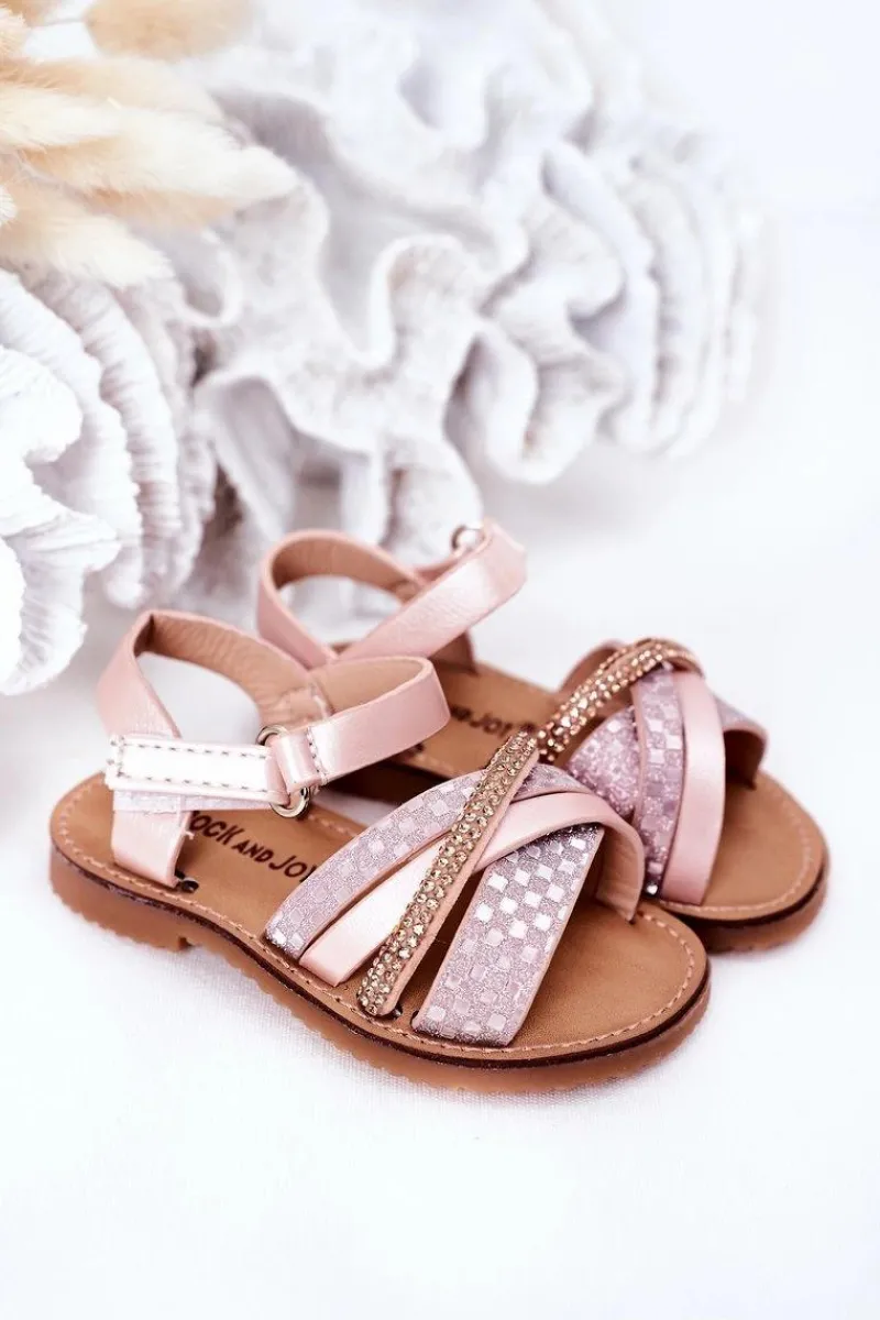 Dziecięce Sandały Z Cekinami Różowe Becky Dzieci Dziewczęce