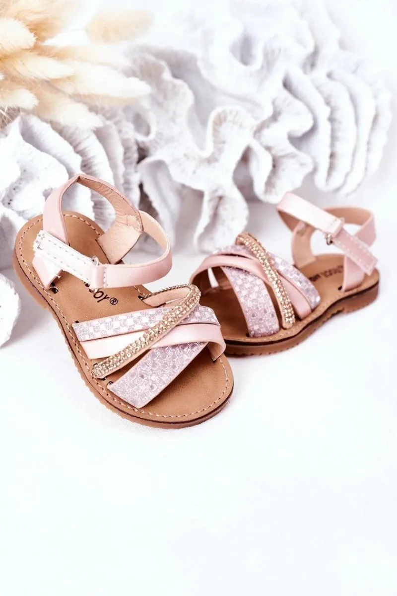 Dziecięce Sandały Z Cekinami Różowe Becky Dzieci Dziewczęce