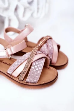 Dziecięce Sandały Z Cekinami Różowe Becky Dzieci Dziewczęce