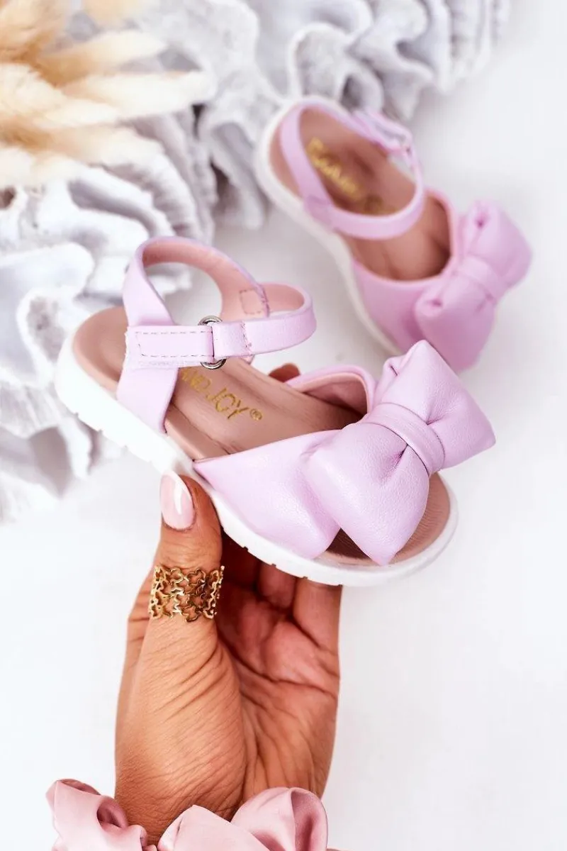 Dziecięce Sandały Z Kokardą Fioletowe Abbie Dzieci Dziewczęce