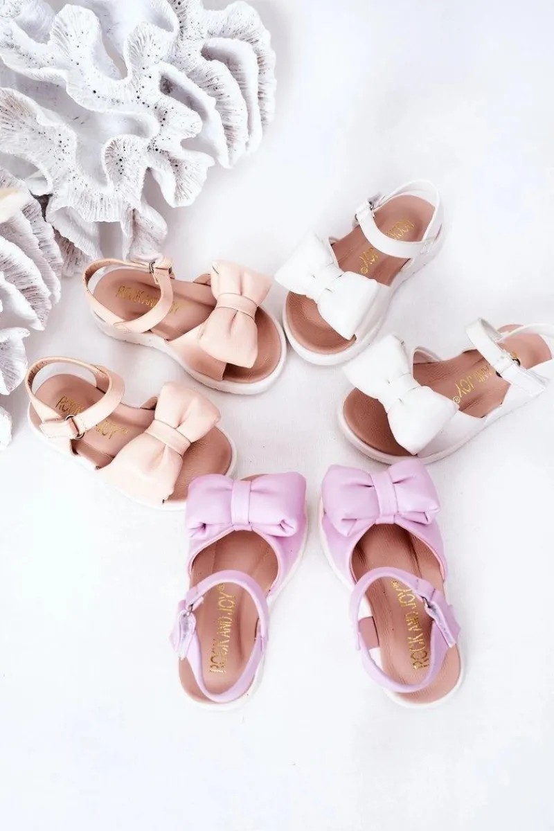 Dziecięce Sandały Z Kokardą Fioletowe Abbie Dzieci Dziewczęce