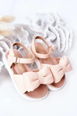 Dziewczęce>Boto Dziecięce Sandały Z Kokardą Różowe Abbie