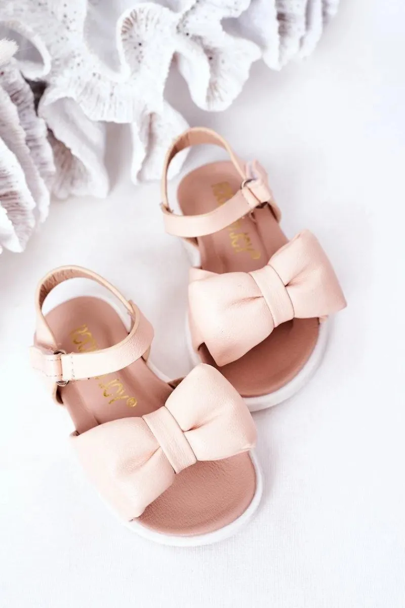 Dziewczęce>Boto Dziecięce Sandały Z Kokardą Różowe Abbie