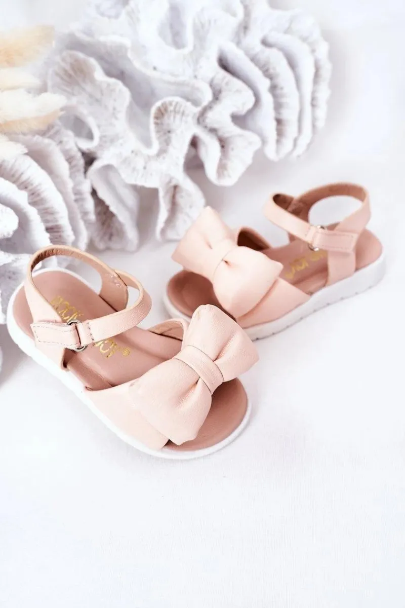 Dziewczęce>Boto Dziecięce Sandały Z Kokardą Różowe Abbie