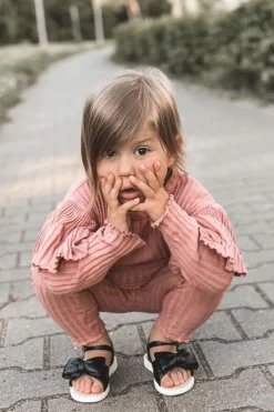 Clearance Boto Dziecięce Sandały Z Kokardą Czarne Abbie