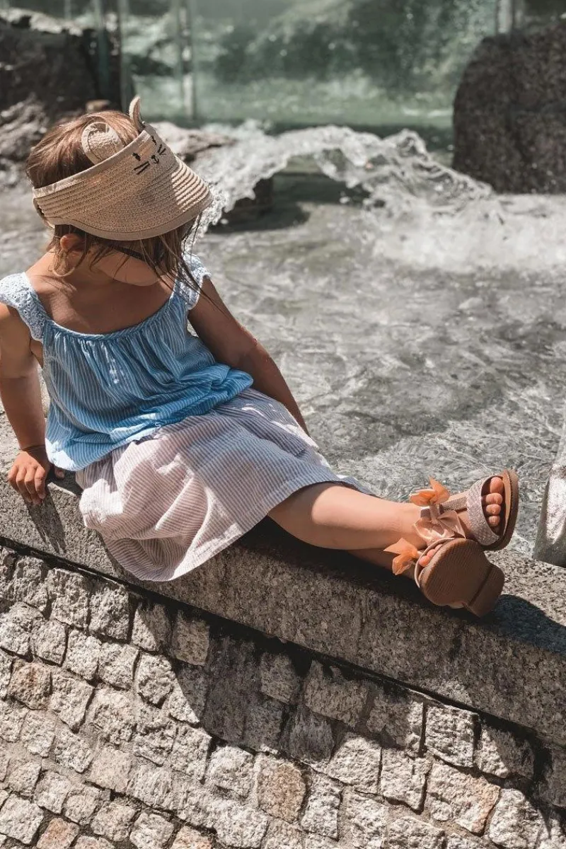 Discount Boto Dziecięce Sandały Z Kokardą Różowe Beebee