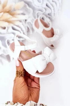 Dziewczęce>Boto Dziecięce Sandały Z Kokardą Białe Abbie