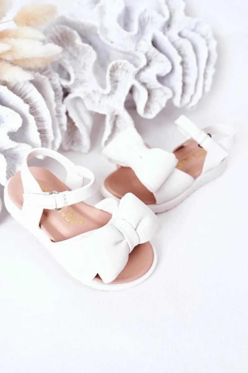 Dziewczęce>Boto Dziecięce Sandały Z Kokardą Białe Abbie