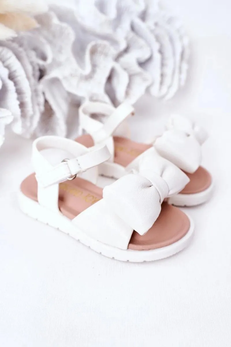 Dziewczęce>Boto Dziecięce Sandały Z Kokardą Białe Abbie