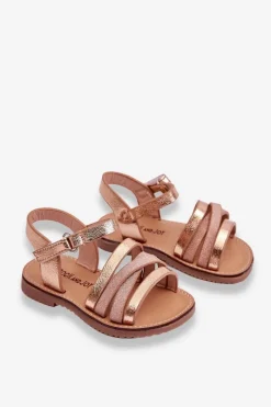 Online Boto Dziecięce Sandały Z Paseczkami Różowe Złoto Isla Złoty