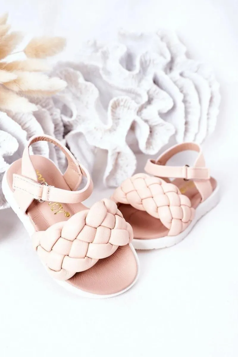 Online Boto Dziecięce Sandały Z Plecionką Różowe Adella