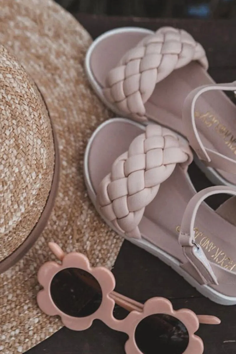 Online Boto Dziecięce Sandały Z Plecionką Różowe Adella