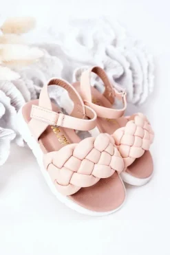 Online Boto Dziecięce Sandały Z Plecionką Różowe Adella