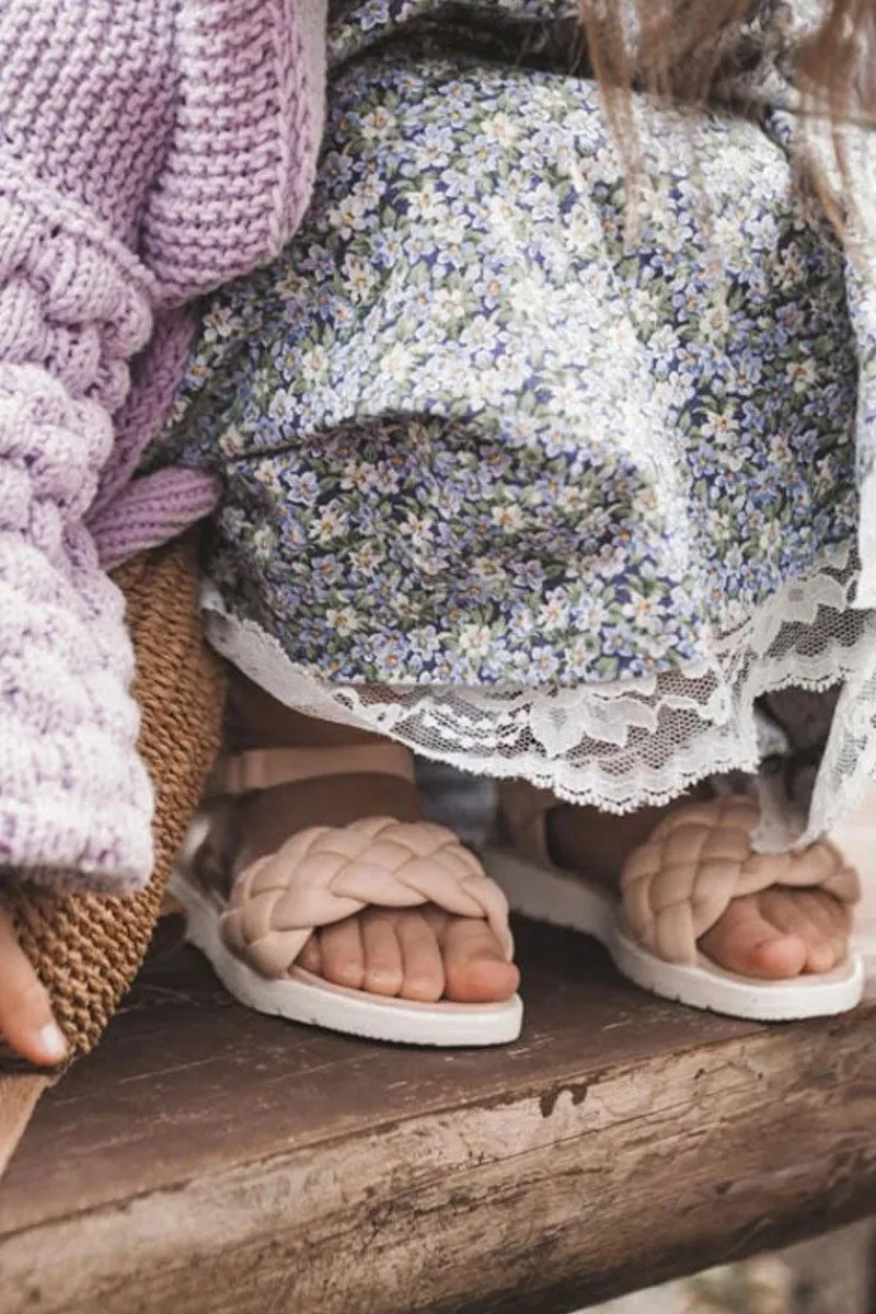 Online Boto Dziecięce Sandały Z Plecionką Różowe Adella