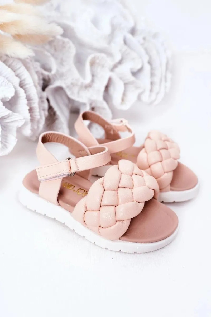 Online Boto Dziecięce Sandały Z Plecionką Różowe Adella