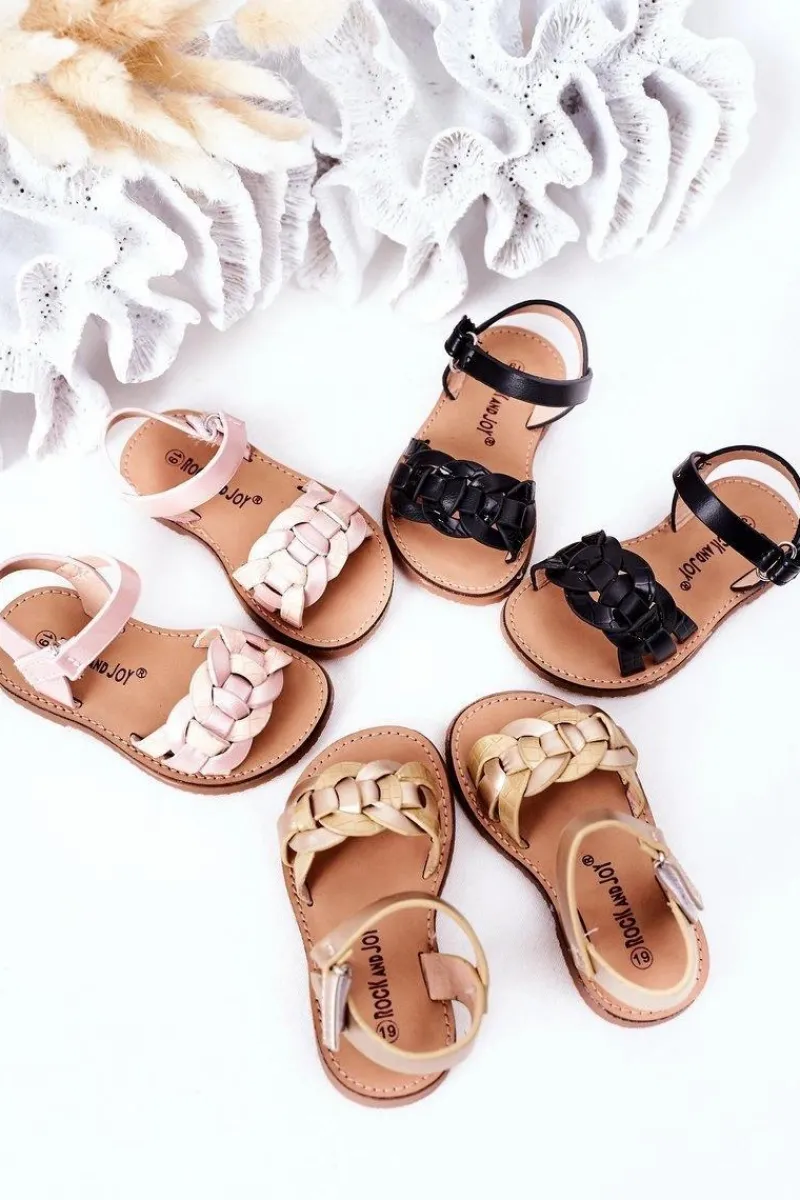 Dziewczęce>Boto Dziecięce Sandały Z Wężowym Wzorem Czarne Baxlee Czarny