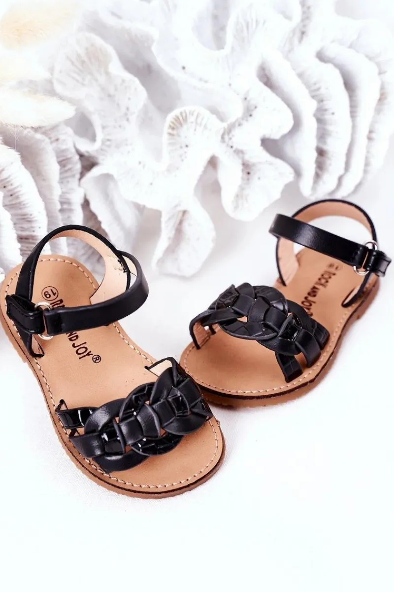 Dziewczęce>Boto Dziecięce Sandały Z Wężowym Wzorem Czarne Baxlee Czarny