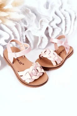 Discount Dziecięce Sandały Z Wężowym Wzorem Różowe Baxlee Dzieci Dziewczęce