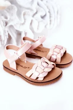 Discount Dziecięce Sandały Z Wężowym Wzorem Różowe Baxlee Dzieci Dziewczęce