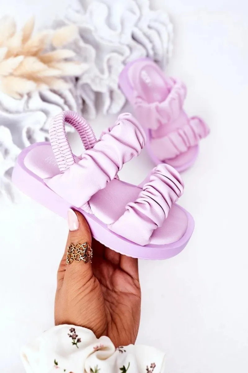 Dziewczęce>Boto Dziecięce Sandały Ze Ściągaczem Fioletowe Sweetness