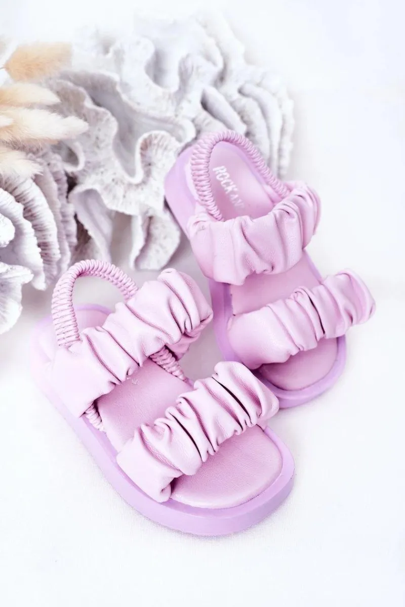 Dziewczęce>Boto Dziecięce Sandały Ze Ściągaczem Fioletowe Sweetness