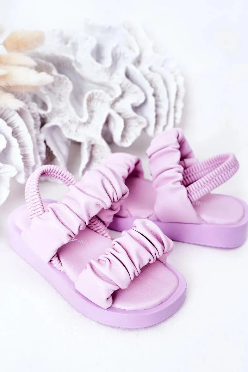 Dziewczęce>Boto Dziecięce Sandały Ze Ściągaczem Fioletowe Sweetness