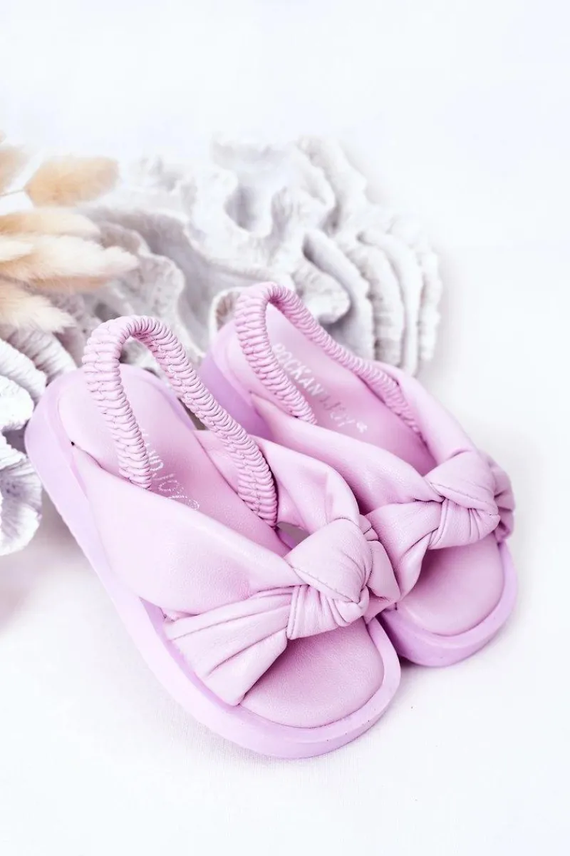 Sale Dziecięce Sandały Ze Ściągaczem Fioletowe Bubble Gum Dzieci Dziewczęce