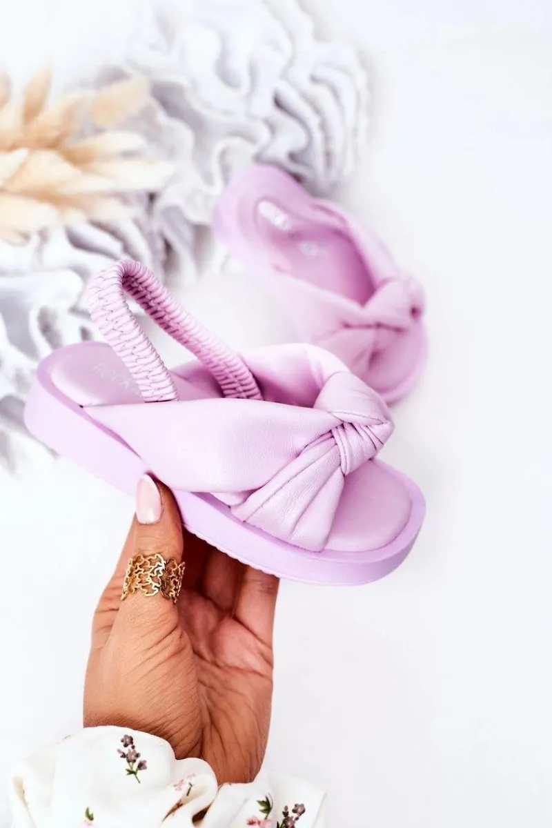 Sale Dziecięce Sandały Ze Ściągaczem Fioletowe Bubble Gum Dzieci Dziewczęce