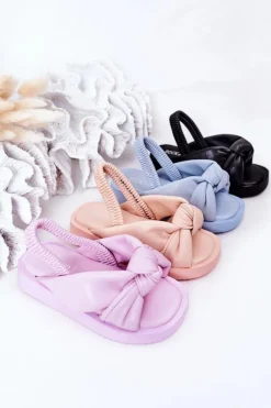 Sale Dziecięce Sandały Ze Ściągaczem Fioletowe Bubble Gum Dzieci Dziewczęce
