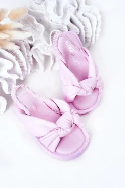 Sale Dziecięce Sandały Ze Ściągaczem Fioletowe Bubble Gum Dzieci Dziewczęce