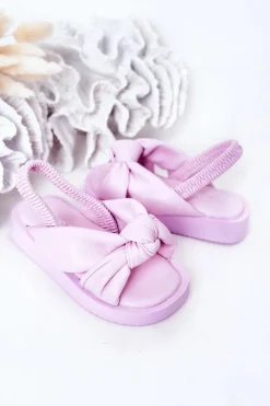 Sale Dziecięce Sandały Ze Ściągaczem Fioletowe Bubble Gum Dzieci Dziewczęce