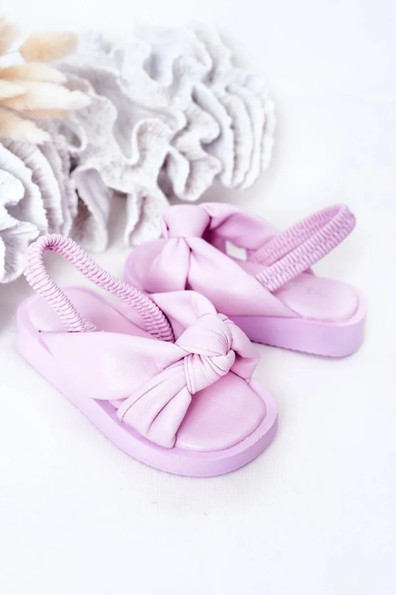 Sale Dziecięce Sandały Ze Ściągaczem Fioletowe Bubble Gum Dzieci Dziewczęce